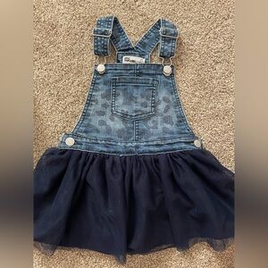 Epic Threads Leopard Denim and Navy Skirt Overalls